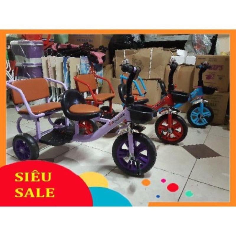 Xe xích lô nhập khẩu khung thép bánh to cho bé