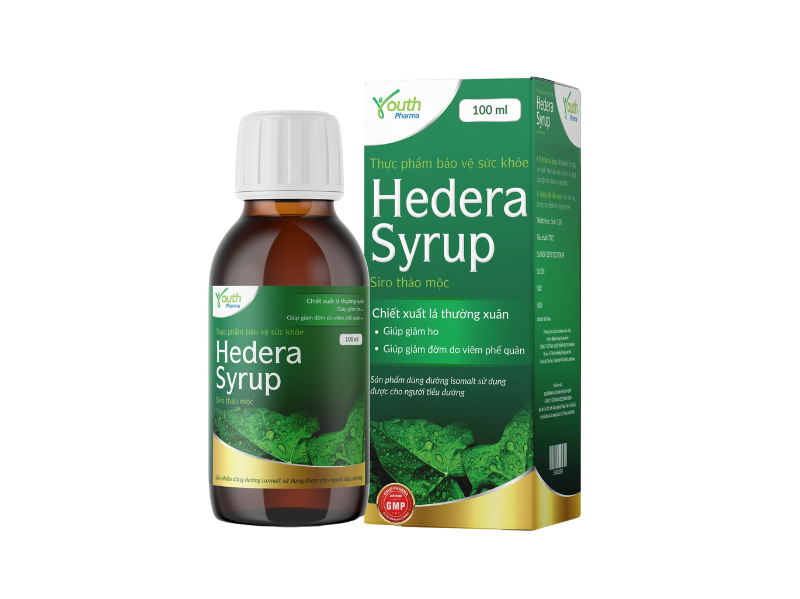 Siro Hedera Syrup Youth Pharma hỗ trợ giảm ho, giảm đờm. Chai 100ml