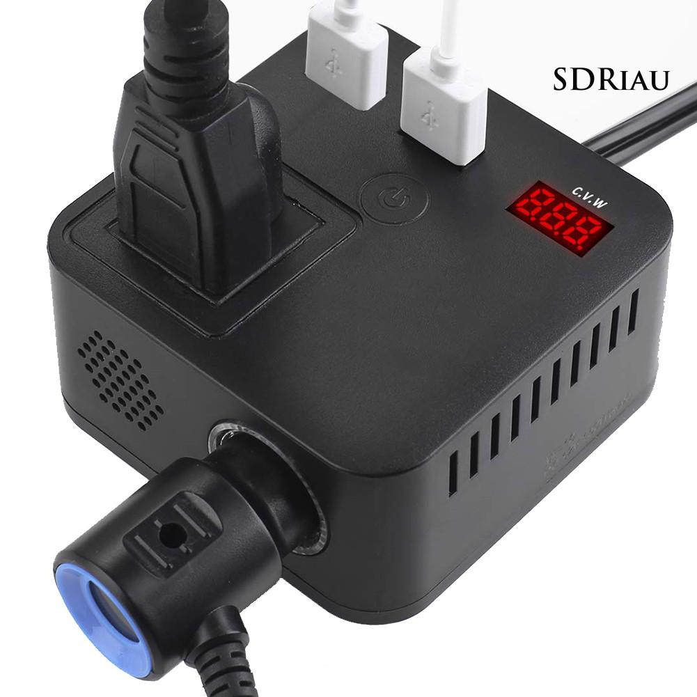 Bộ Chuyển Đổi Nguồn Điện Usb Qc3.0 150w 12v Sang Ac220V Cho Xe Hơi