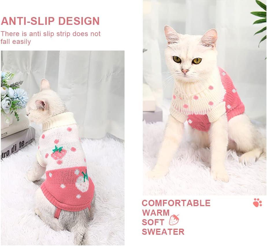 Áo len đan cho mèo, áo len động vật, quần áo mèo không có lông, quần áo mèo đáng yêu, áo vest thú cưng, áo len mèo dệt kim nóng