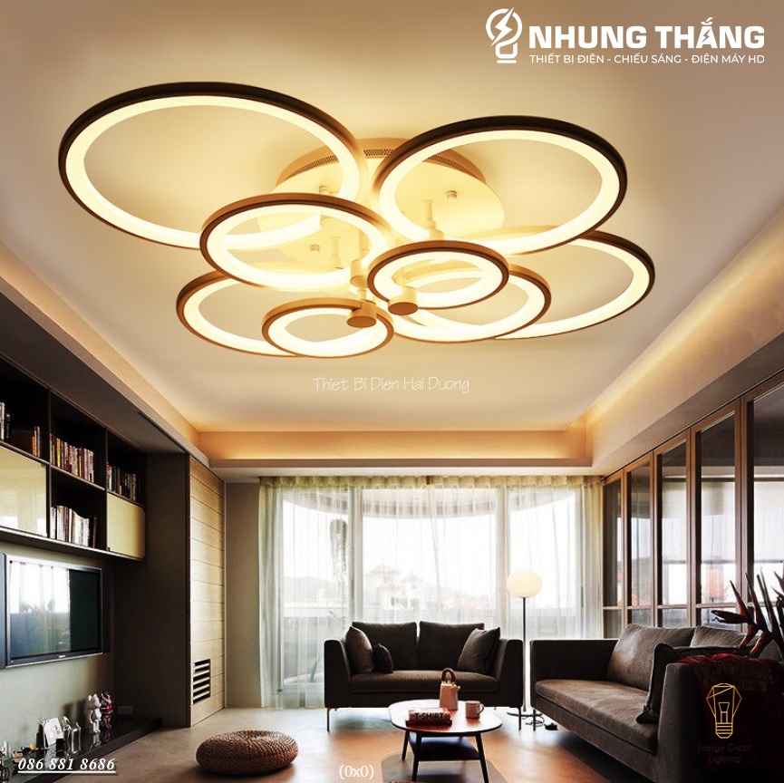 Đèn LED ốp trần Decor hình tròn NT030 - 3 Chế Độ Ánh Sáng - Tăng Giảm Ánh Sáng - Điều Khiển Từ Xa - Kết Nối Điện Thoại - Có Video
