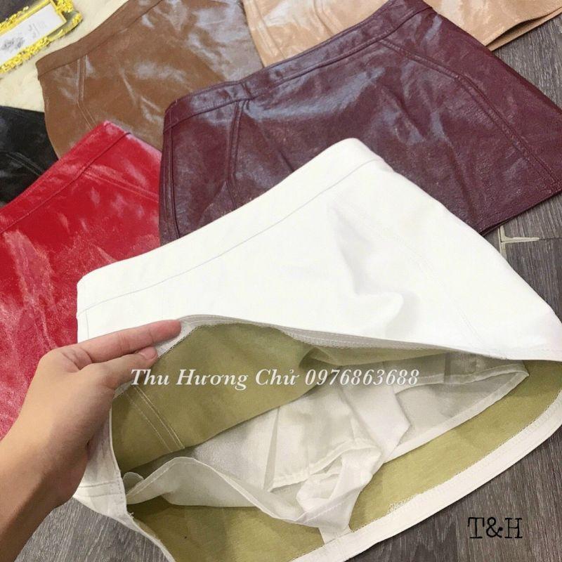 Chân váy da bóng dáng ngắn cạp cao hàng đẹp loại 1
