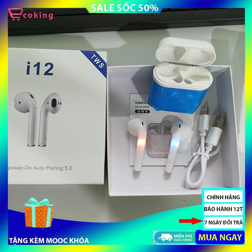 Tai nghe bluetooth không dây i12-TWS + vỏ tai nghe-Gia dụng Nam Định