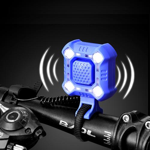 Đèn pha LED MOSOWORLD sạc USB chống nước có còi dành cho xe đạp