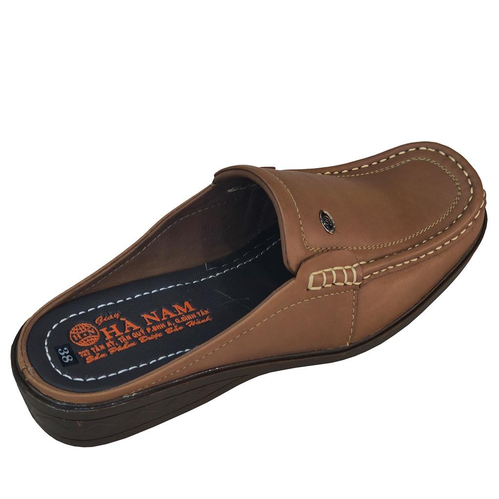 Dép Bít Mũi Nam Da Bò Thật HÀ NAM Cao Cấp GSB2093c