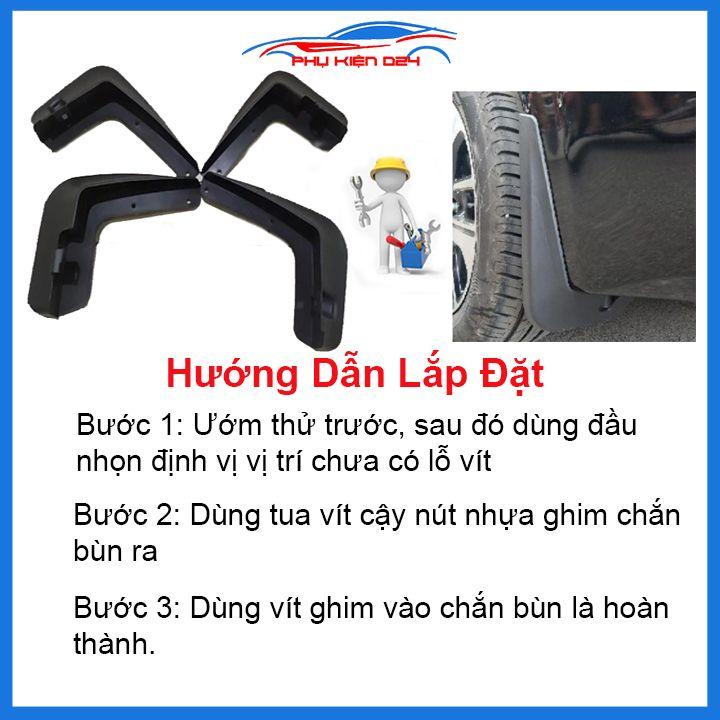 Bộ 4 chắn bùn chuẩn cho xe Morning 2012-2013-2014-2015-2016-2017-2018-2019-2020 (kèm bộ ốc)