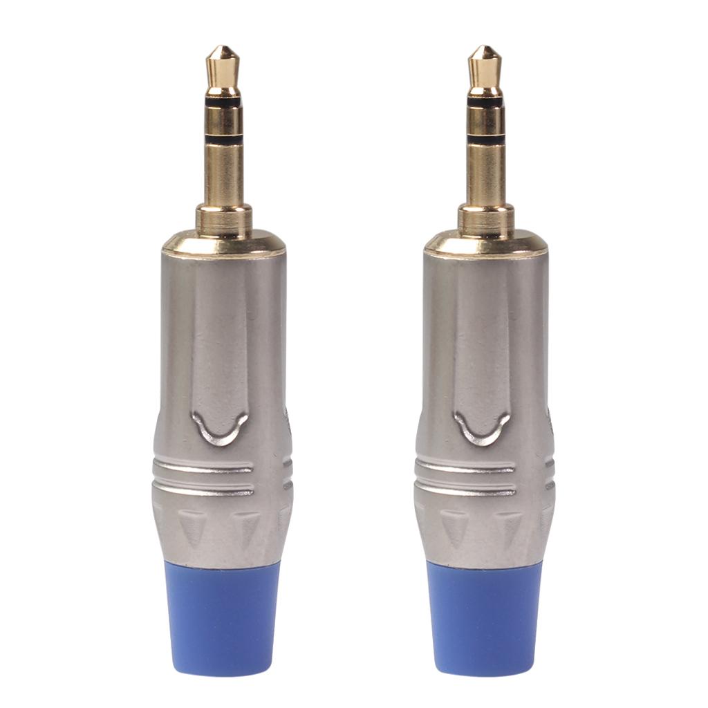 Set Of 2 3.5mm Male Plug Connector Stereo Adapter For Cable DIY Accessory