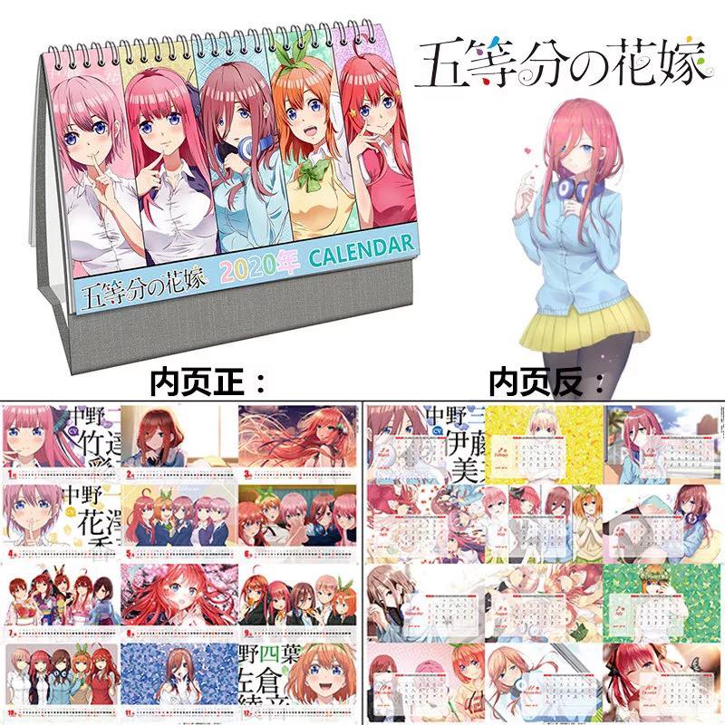 (Lịch 2020) Lịch để bàn hình Anime Gotoubun no Hanayome - Nhà có năm nàng dâu