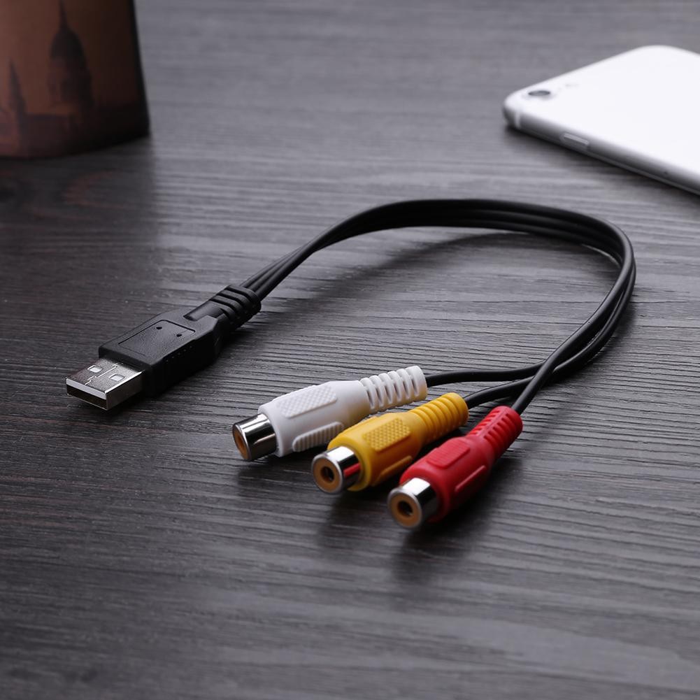ROGTZ Cáp Chuyển Đổi USB Sang 3 RCA Dùng Cho TV HDTV Dài 0,3m - Hàng Nhập Khẩu