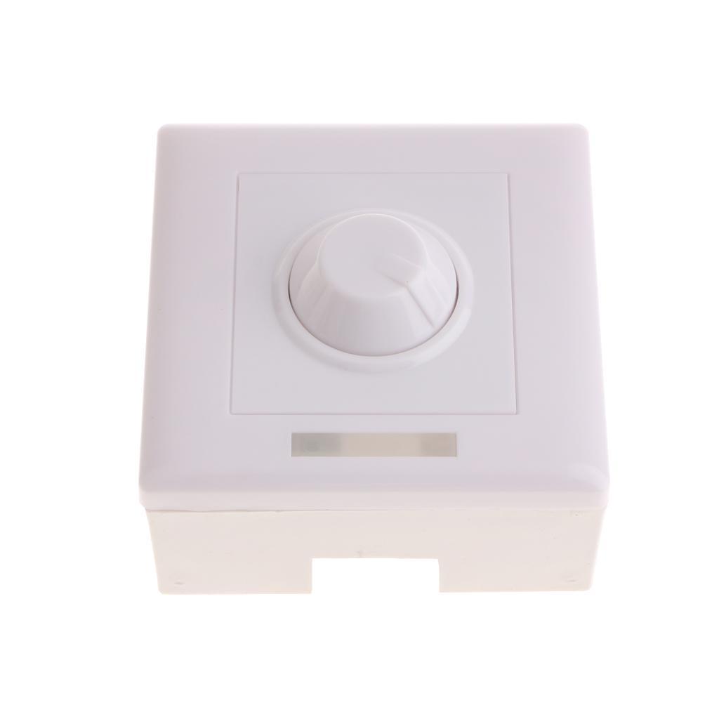 White Wall Light Dimmer Switch Case O/N for LED CFL Dimmable Lighting 300W