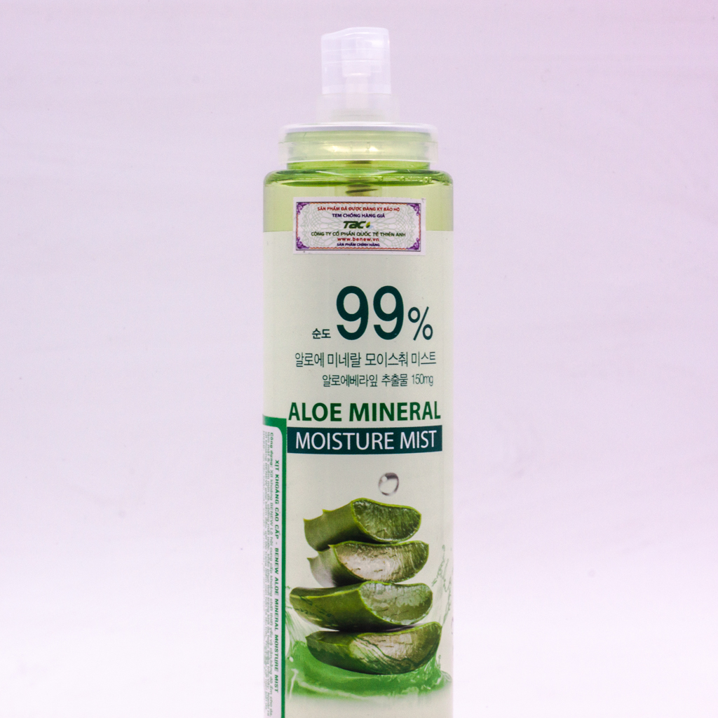 Xịt khoáng cấp ẩm tức thì chống khô da, làm mịn da chiết xuất Lô hội Benew Aloe Mineral Moisture Mist 150ml