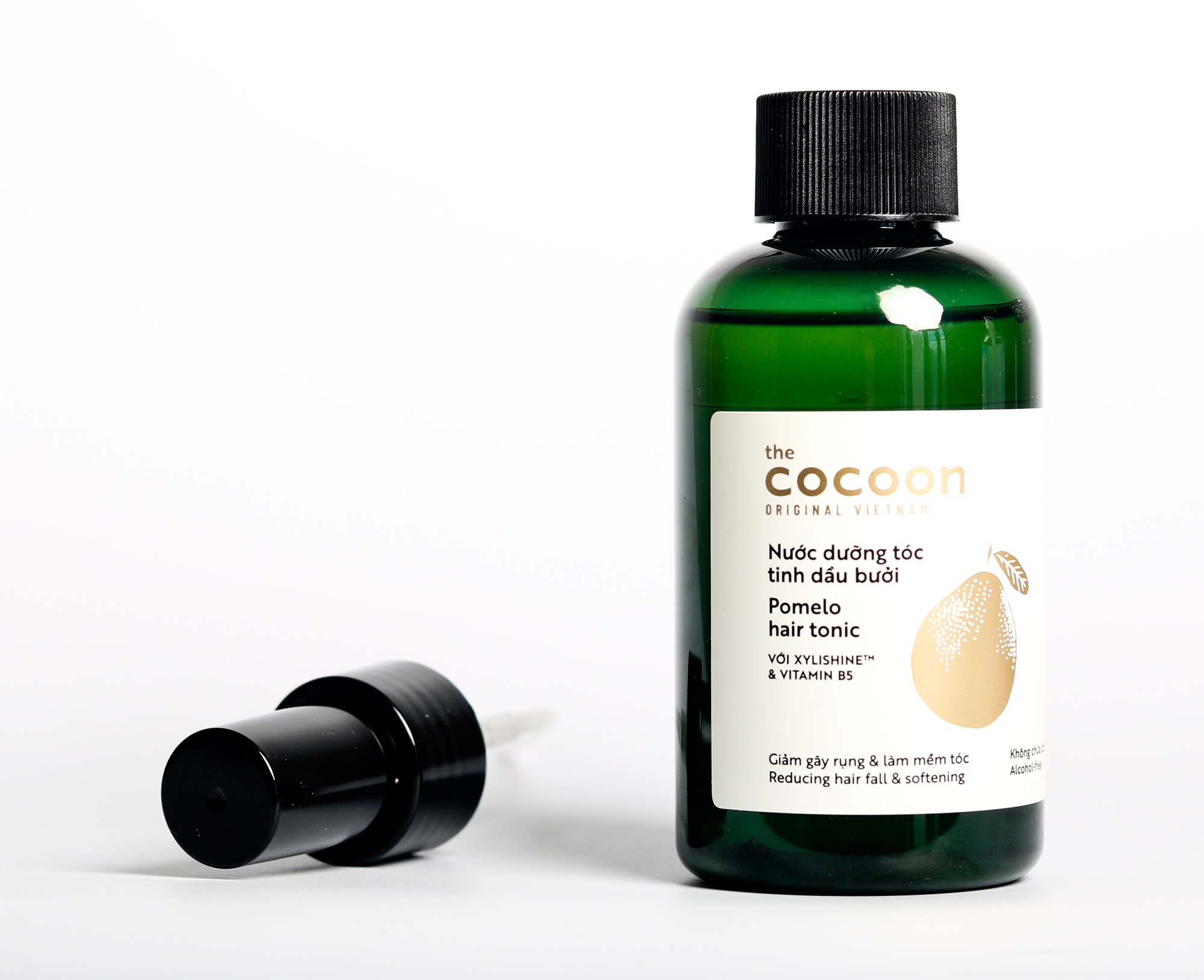 Nước xịt dưỡng tóc tinh dầu bưởi pomelo cocoon 140ml + Serum mọc tóc pomelo bồ kết herbario 30ml