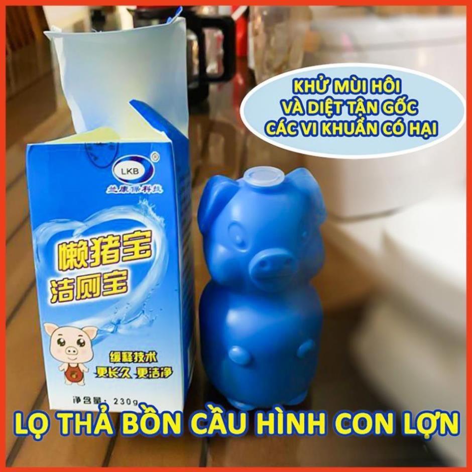 Lợn thả cầu_Lọ thả bồn cầu hình con lợn khử mùi hôi diệt vi khuẩn có hại