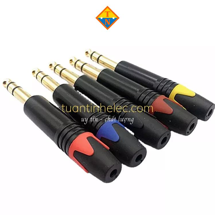 Jack cắm 6 ly stereo 3 khấc hàn dây, đầu mạ vàng loại tốt (1 cái)# phụ tùng âm thanh