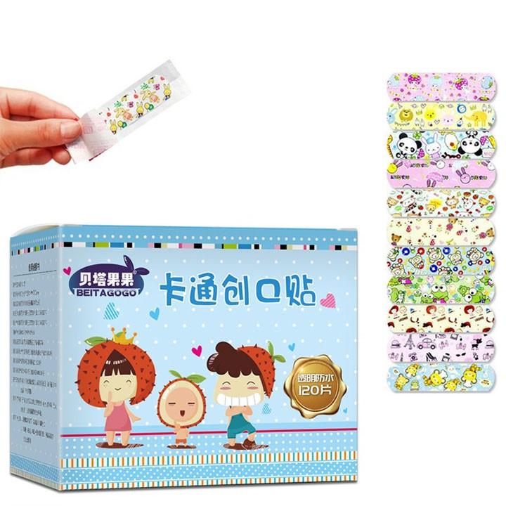 Hộp 120 miếng băng gâu hoạt hình siêu dễ thương