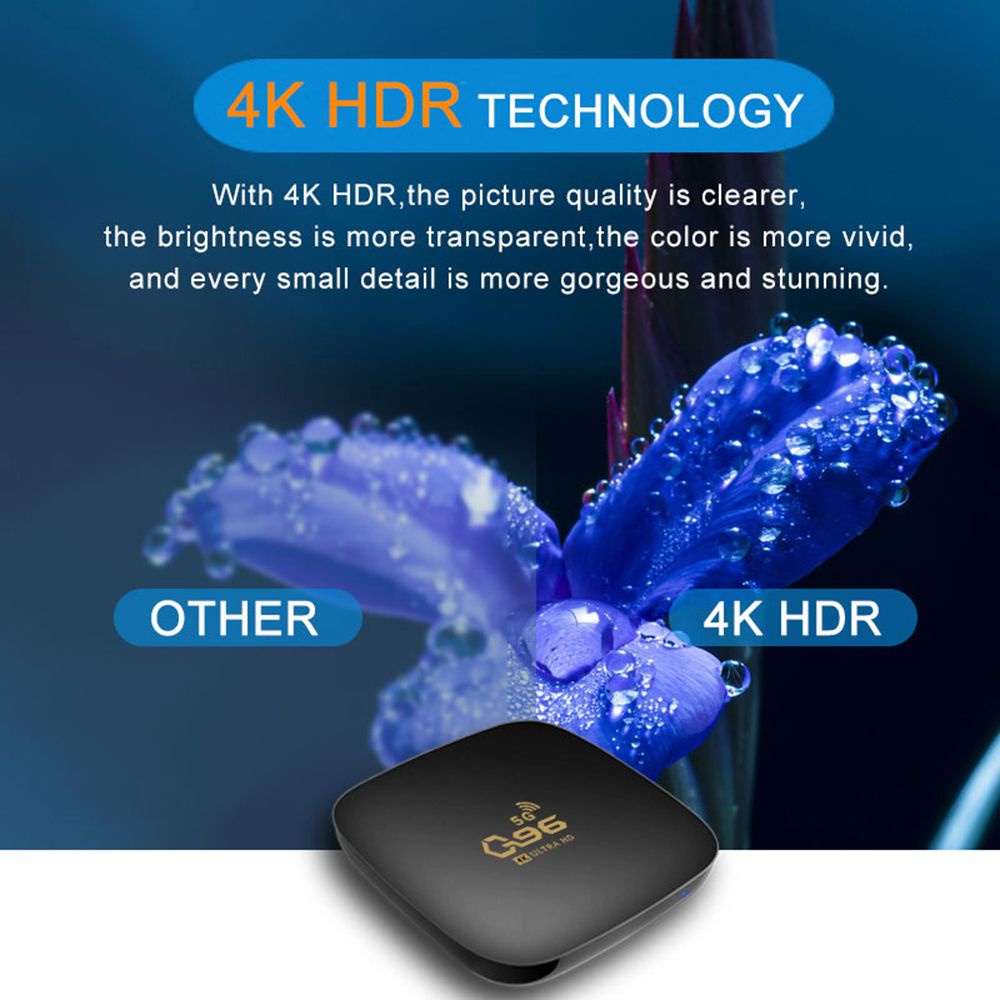 Android Box 11.0 Q96 Plus 5G Ram 8GB+128GB lõi tứ kết nối WIFI kép 2.4G 4K hỗ trợ HDR