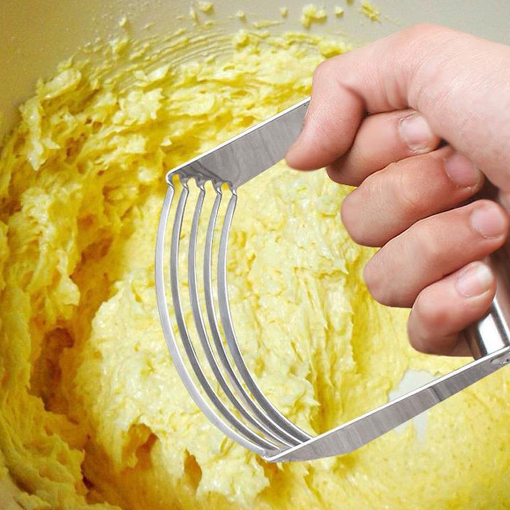 Lontime Stainless Steel Handle Dough Blender Whisk Eggs Mixer Tool Bakeware