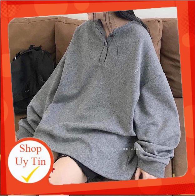 Áo khoác hoodie cúc cổ nam nữ trơn chất nỉ ngoại cao cấp mang phong cách hàn quốc T3
