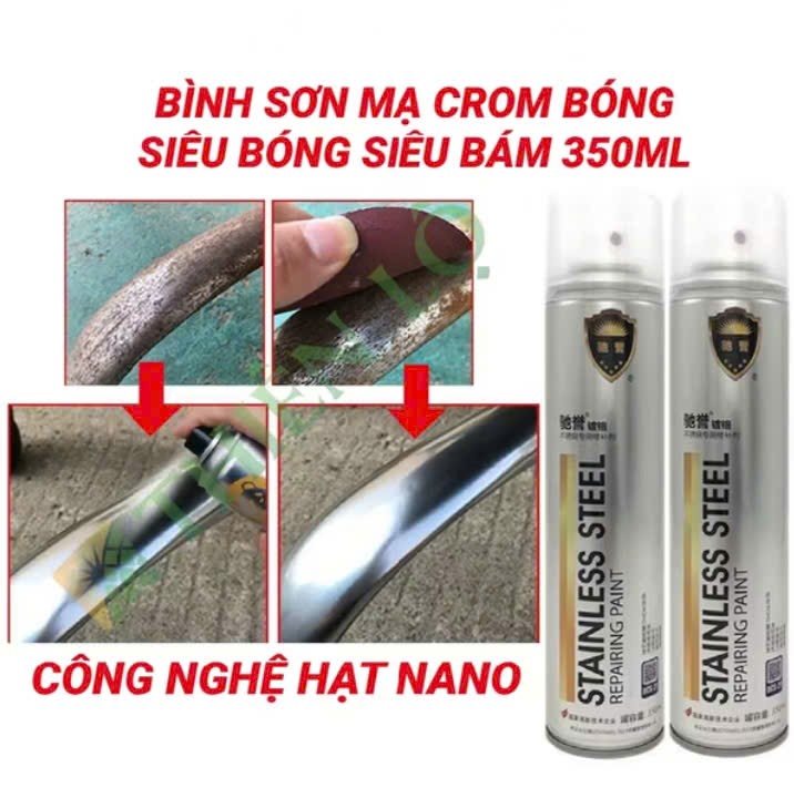 Chai Sơn xịt mạ crôm xịt như mới hàng chịu nhiệt tốt bền màu