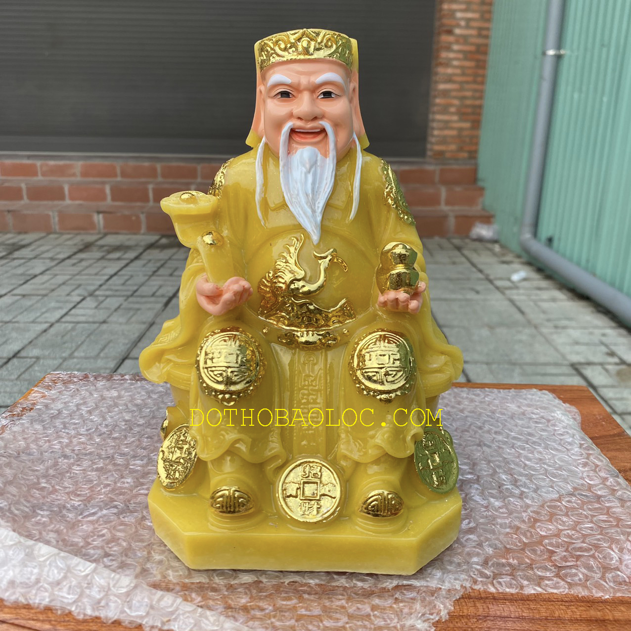 Tượng Thần tài Thổ Địa đá Việt Nam cao 19cm