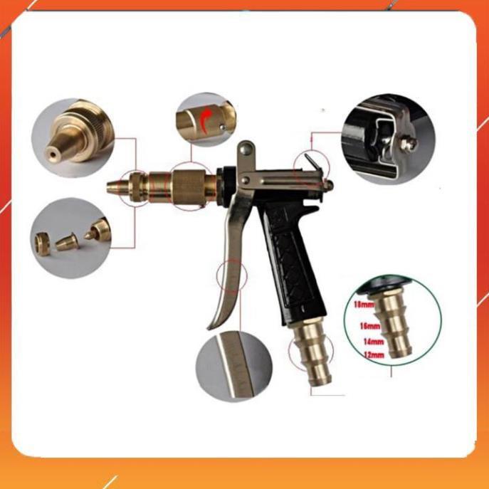 Vòi Xịt️Evoucher Bộ dây vòi xịt nước rửa xe, tưới cây ,tăng áp 3 lần,loại 3m,5m 206236 đầu đồng,đai,nối nhựa v+ đai