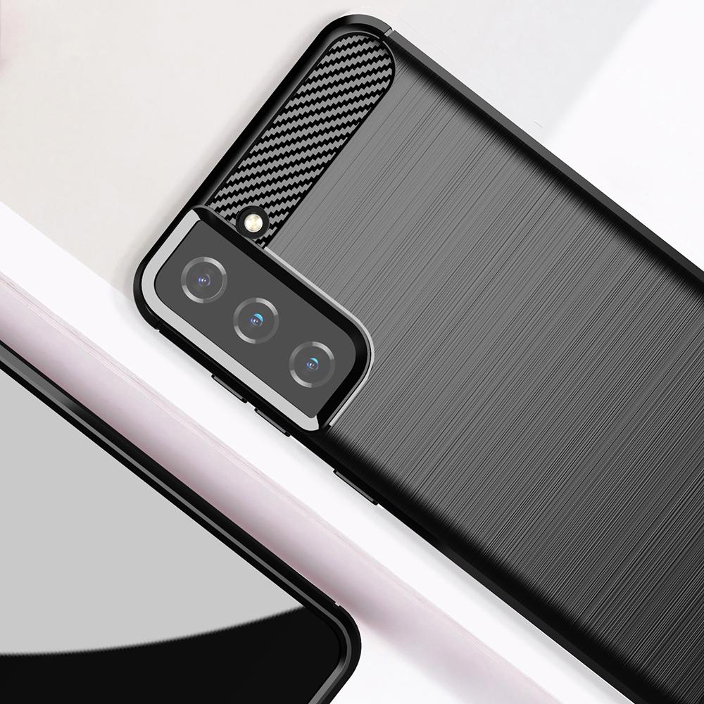 Ốp lưng dành cho Samsung S21+ Plus 5G ốp silicone mềm Carbone phay xước chống sốc chống vân tay