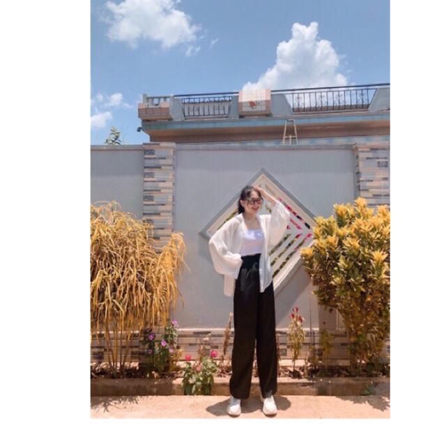 Quần culottes eo thon chất liệu tuyết mưa