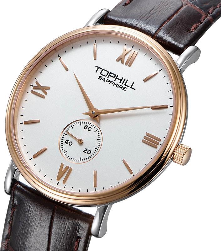 Đồng hồ nam dây da chính hãng Thụy Sĩ TOPHILL TA021G.PZ3297