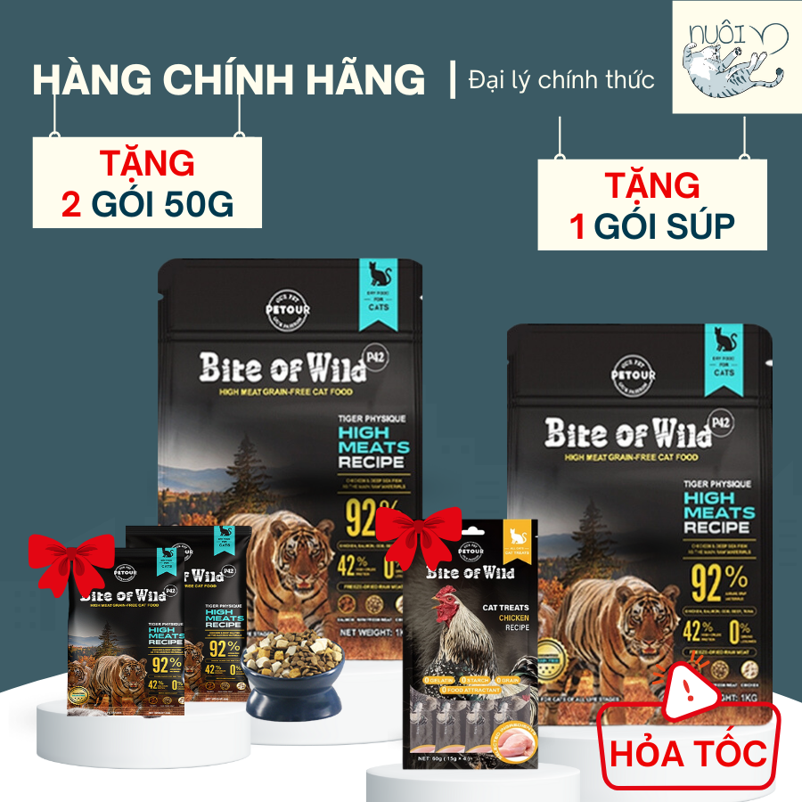 Hạt cho mèo Bite Of Wild - Petour Singapore - Túi seal 1kg