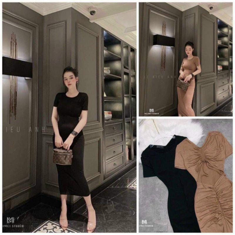 Váy ôm body hở lưng , đầm ôm body nhún sau lưng