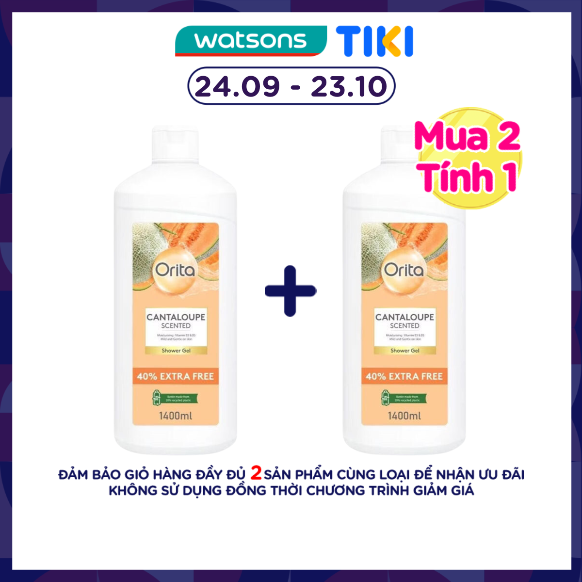 Gel Tắm Orita Hương Dưa Đỏ Shower Gel Cantaloupe Scented 1400ml