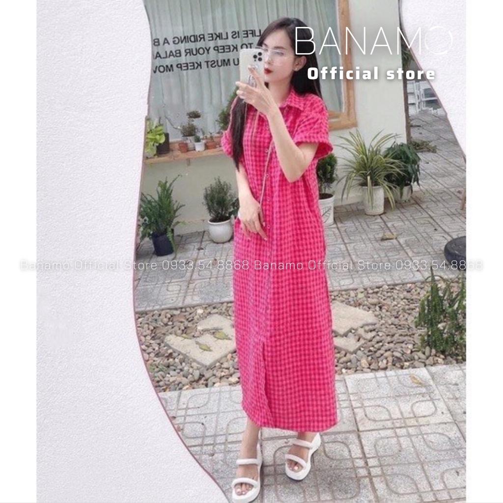Váy sơ mi suông kẻ caro đẹp nhiều sắc lựa chọn 5917