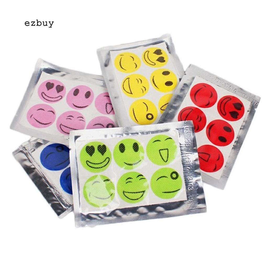 【EY】50 Packs Smiling Face Anti Mosquito Sticker Bugs Repellent Decal for Kids Adults