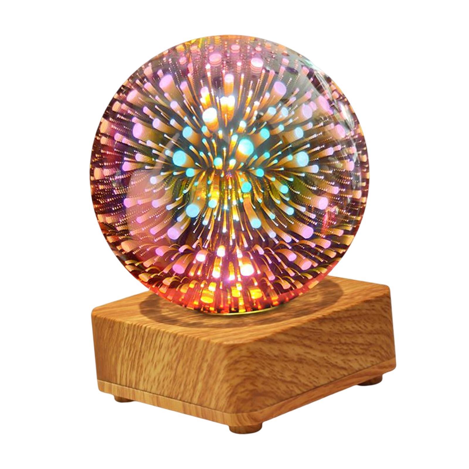USB Powered LED 3D Glass Ball Night Light for Holiday Christmas Party Decor