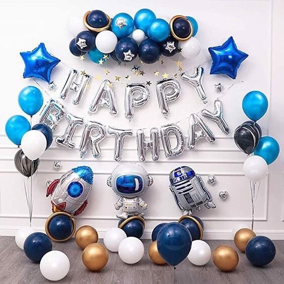 Bộ bong bóng trang trí phi hành gia Astronaut Birthday set PHG10