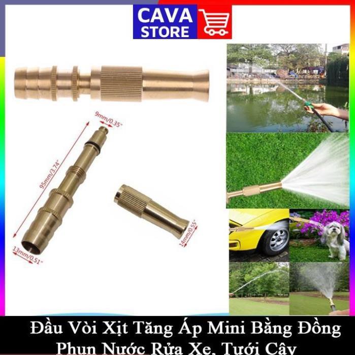 Đầu vòi xịt tăng áp mini bằng đồng có siết vòi đi kèm phun nước rửa xe, tưới cây tăng áp đa năng 206587