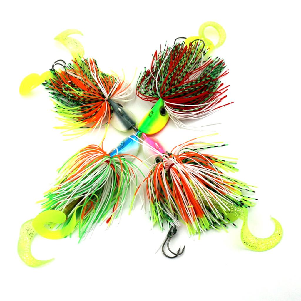 Metal Fishing Lure Jig Head Hard Bait Sea Fishing Silicone Tassle Lures