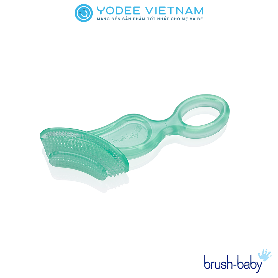 Brush-Baby Bàn chải tập đánh răng và mát xa nướu silicone mềm mại cho bé (10 - 36 tháng)