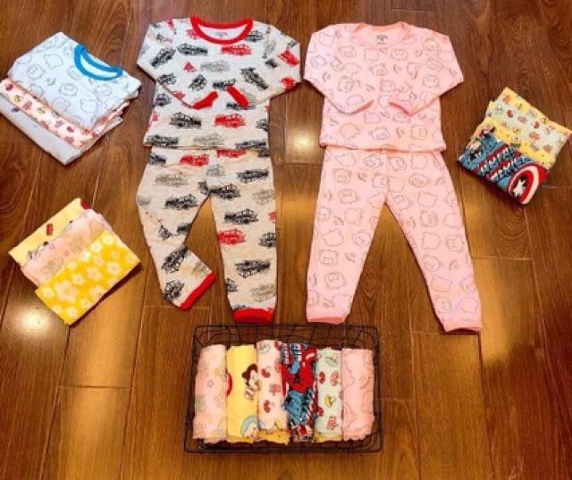 Bộ dài tay cotton xuất hàn dày dặn cho bé