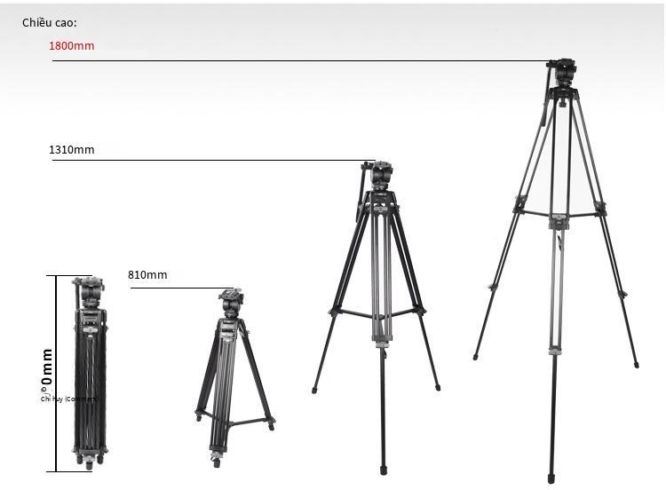 Đảm bảo chất lượng chụp ảnh chuyên nghiệp chân máy ảnh micro-SLR camera chân máy di động chim giảm chấn thủy lực đầu khung