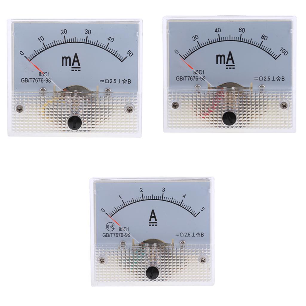 AMP Current Meter DC 0-50mA 100mA Analog Ammeter Panel Current Amp Meter