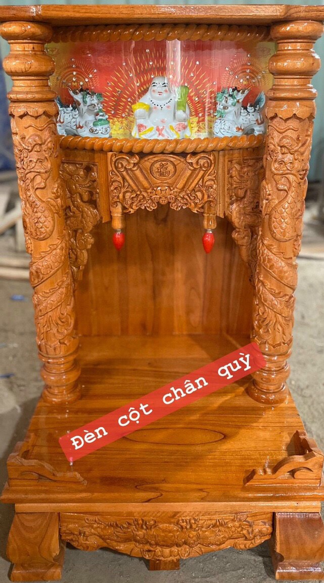 Bàn thờ thần tài ông địa,có hộp đèn,cột và ngăn kéo dày 61 x98 cm