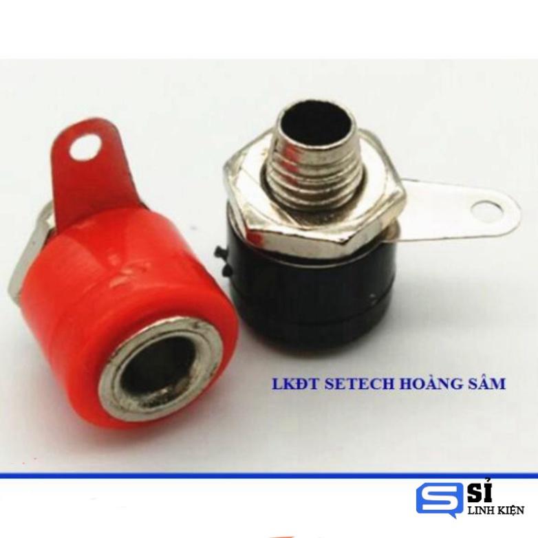 1 cặp Jack bắp chân cái 2 màu đỏ-đen 4mm