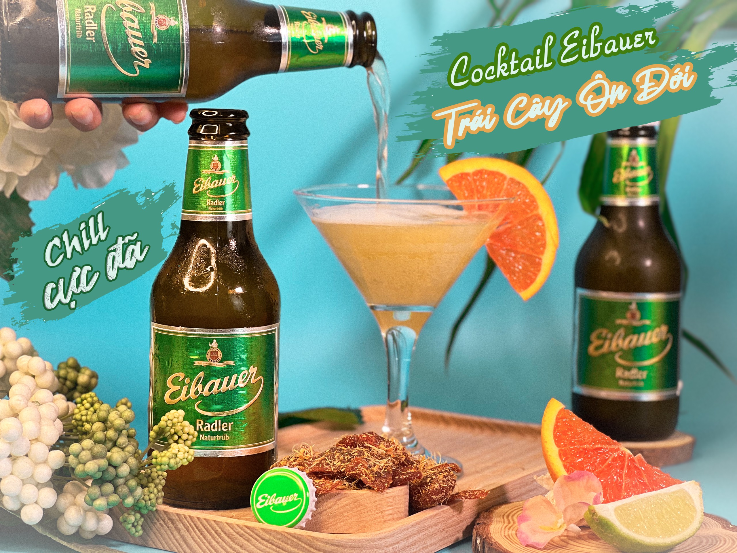 [BIA ĐỨC_SINCE 1810] Combo 2 Thùng Bia Trái Cây Cocktail EIBAUER RADLER/ MINT 2.5 Độ - Hương Vị Trái Cây Ôn Đới, Bạc Hà The Mát  - Nhập Khẩu Chính Hãng