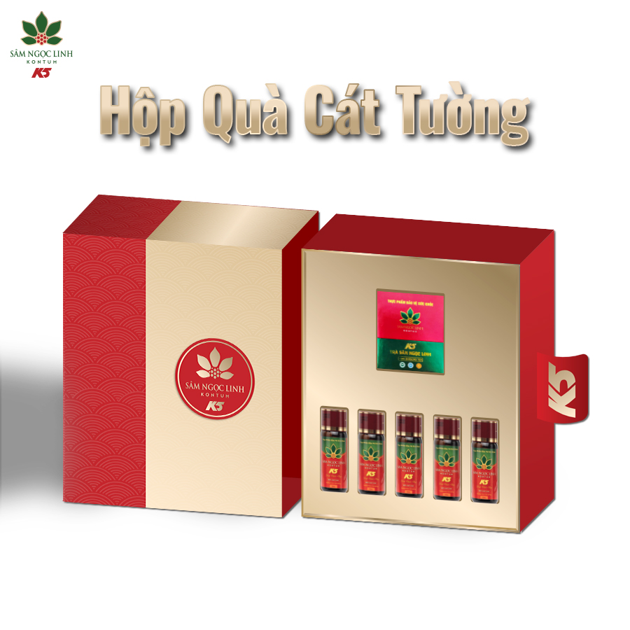 Hộp Quà Cát Tường Sâm Ngọc Linh Kon Tum K5 - Phù hợp làm quà và quà tết