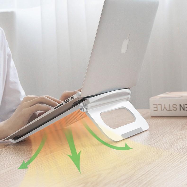 Giá Đỡ Laptop ABS Tản Nhiệt Siêu Nhẹ, tác dụng Tránh Mỏi Tay Gù Lưng, Mát Máy