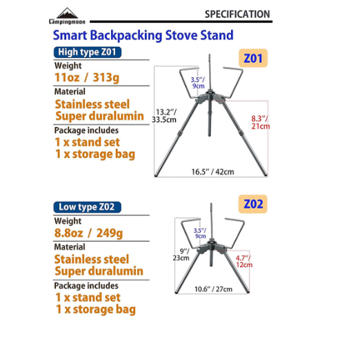 Kiềng 3 chân bếp gas Campingmoon Z01/Z02