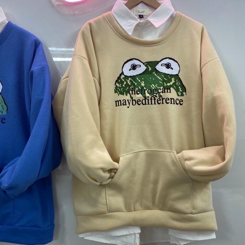 Áo Sweater nỉ bông mịn đẹp Frog - Form rộng Unisex Nam Nữ Couple đều mặc được