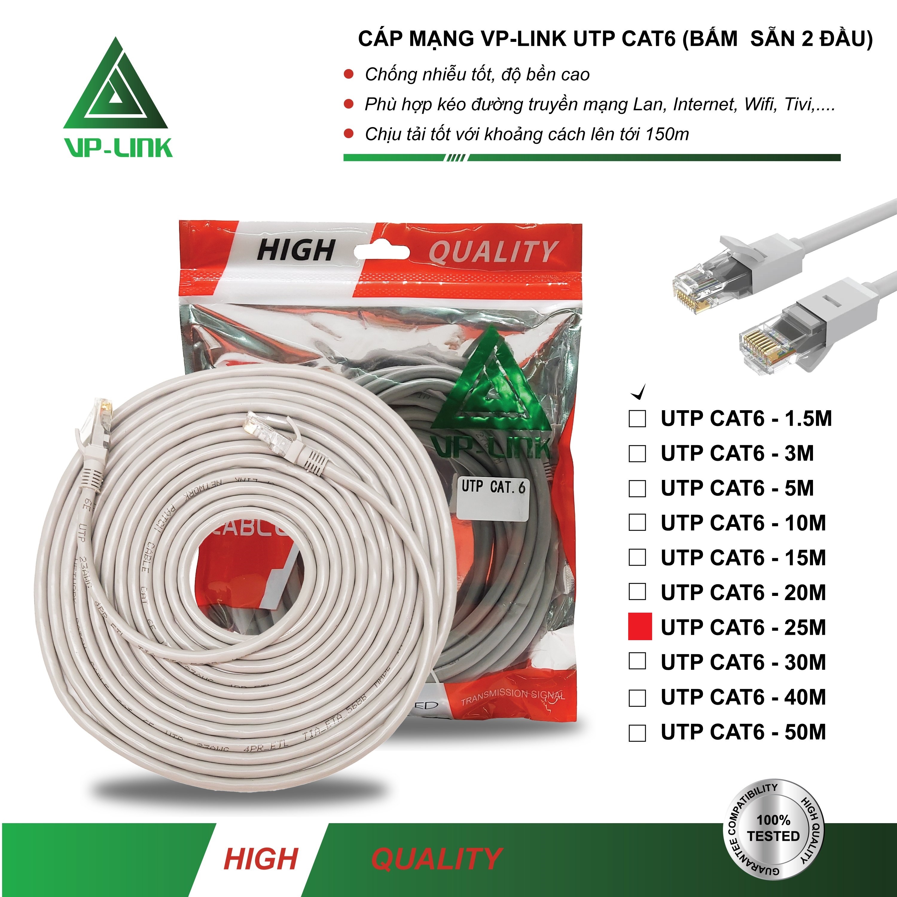 Cáp Mạng VP-Link Cat 6E - Hàng chính hãng