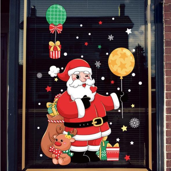 Decal trang trí Noel Hít Tĩnh Điện 2 mặt - ÔNG GIÀ NOEL SIZE LỚN 2 MẪU CHỌN LỰA